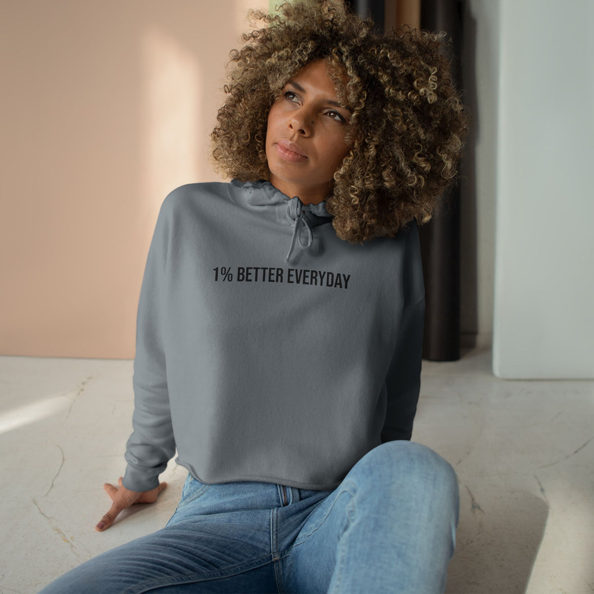 1% Better Everyday Women’s Crop Hoodie
