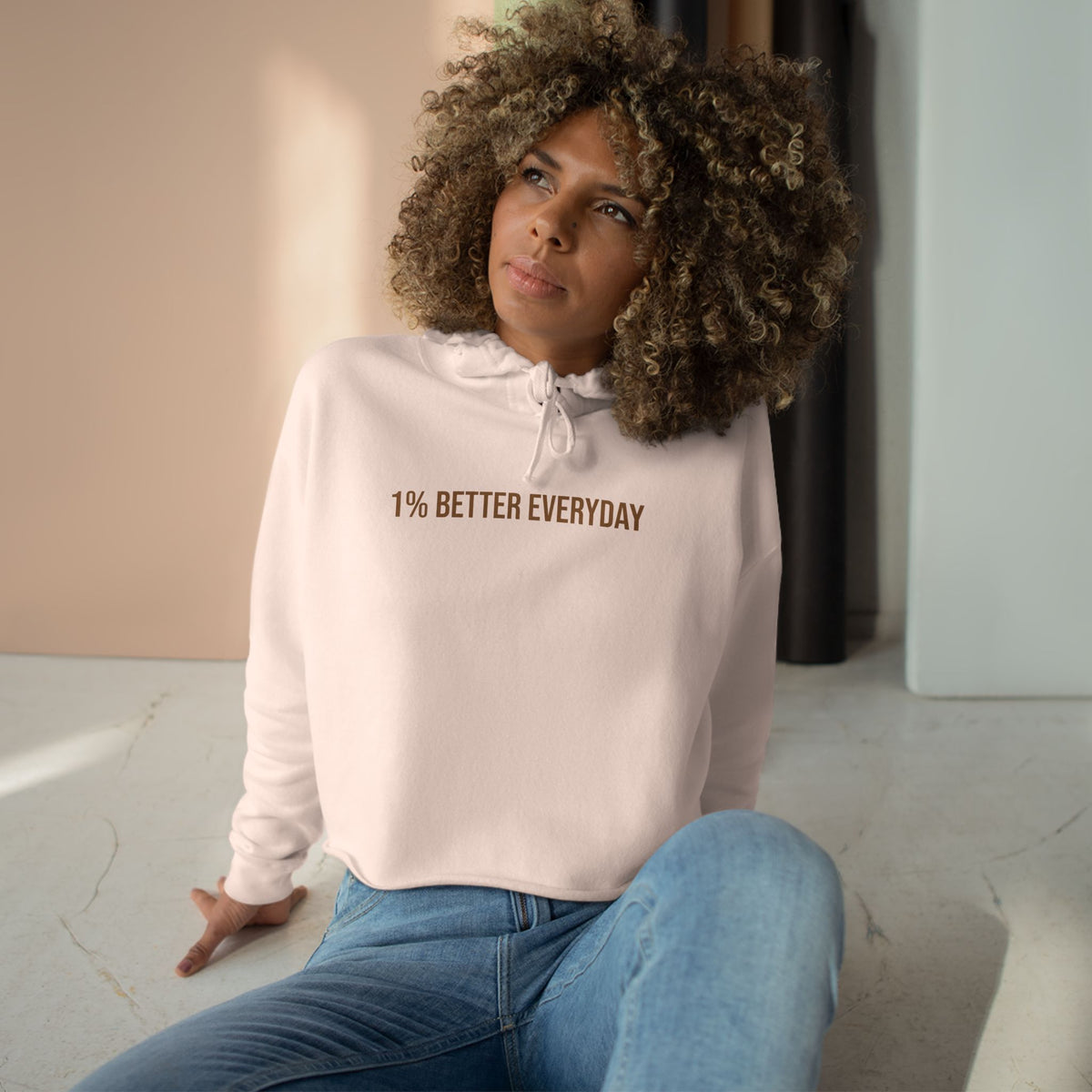 1% Better Everyday Women’s Crop Hoodie