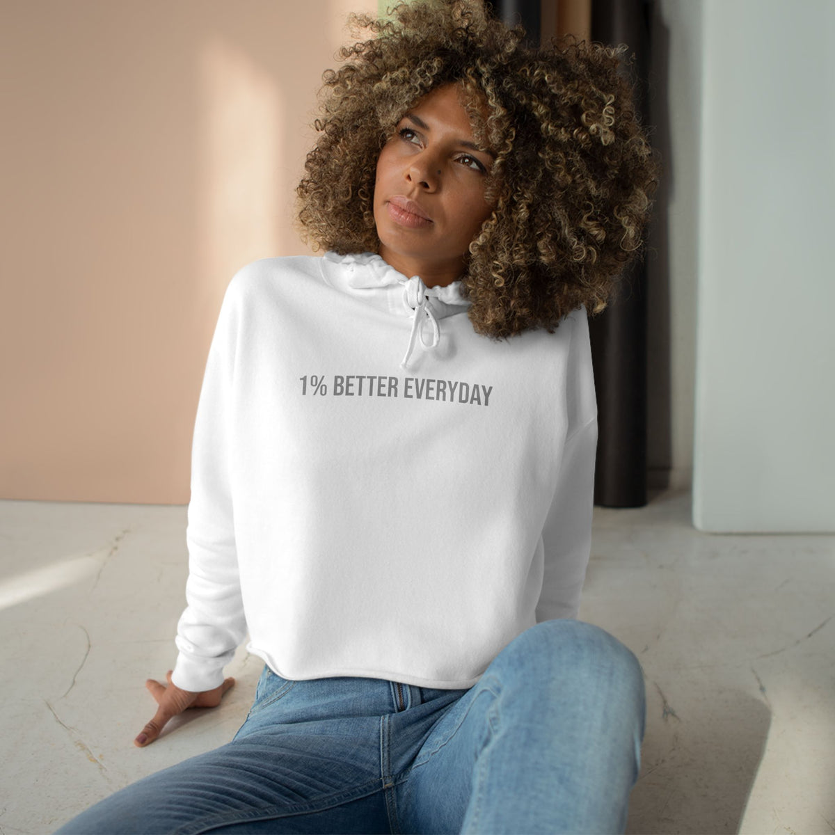 1% Better Everyday Women’s Crop Hoodie